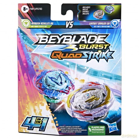 Beyblade Burst - Quad Strike - (Ambush Achilles A8 vs Gambit Dragon D8)