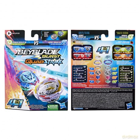 Beyblade Burst - Quad Strike - (Ambush Achilles A8 vs Gambit Dragon D8)