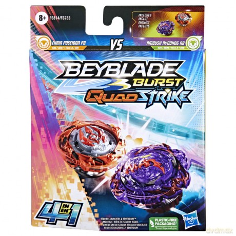 Beyblade Burst - Quad Strike - (Chain Poseidon P8 vs Ambush Nyddhog N8)