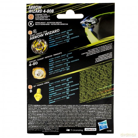 Beyblade X - Zestaw startowy Arrow Wizard 4-80B żółty - G0175 F9582