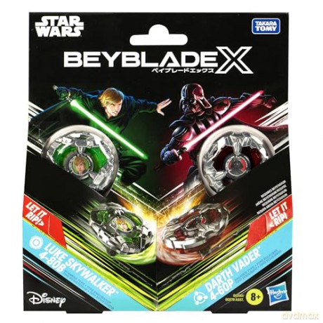 Beyblade X - Dual Pack - Luke Skywalker 4 -80B (Stamina) vs Darth Vader 4-60B (Balance)