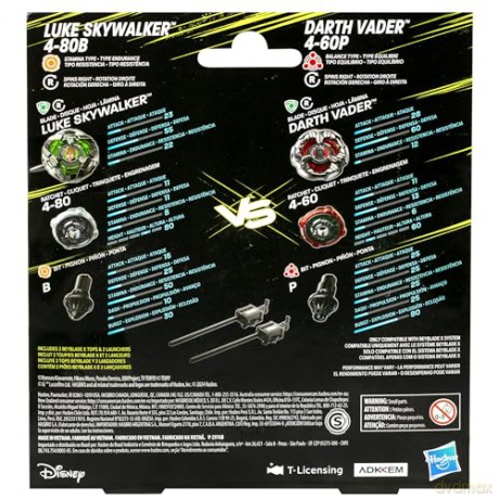 Beyblade X - Dual Pack - Luke Skywalker 4 -80B (Stamina) vs Darth Vader 4-60B (Balance)