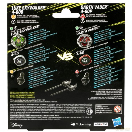 Beyblade X - Dual Pack - Luke Skywalker 4 -80B (Stamina) vs Darth Vader 4-60B (Balance)