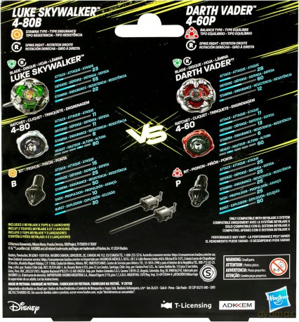 Beyblade X - Dual Pack - Luke Skywalker 4 -80B (Stamina) vs Darth Vader 4-60B (Balance)