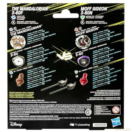 Beyblade X - Dual Pack - The Mandalorian 3-60F (Attack) vs Moff Gideon 3-80N (Defense)