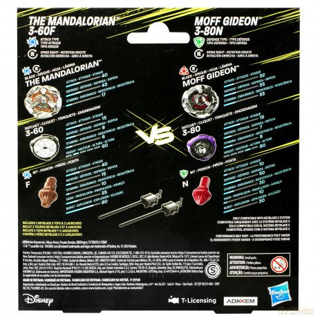 Beyblade X - Dual Pack - The Mandalorian 3-60F (Attack) vs Moff Gideon 3-80N (Defense)