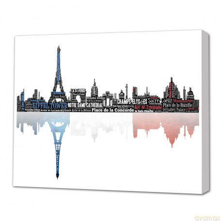 Black Sheep Design Paris Skyline Canvas Art Work (40x30)