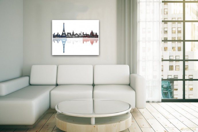 Black Sheep Design Paris Skyline Canvas Art Work (40x30)