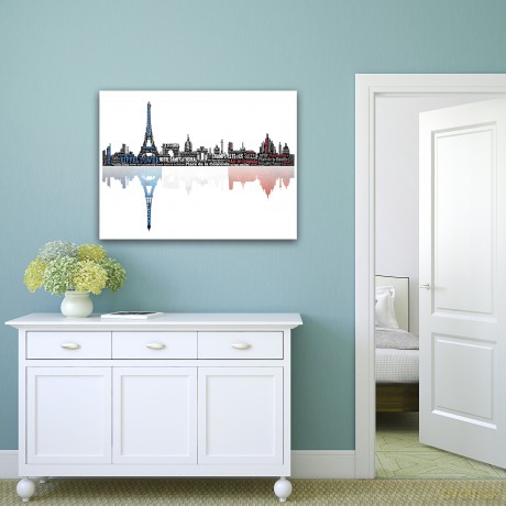 Black Sheep Design Paris Skyline Canvas Art Work (40x30)