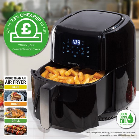 Daewoo 5.5 Litre Digital Air Fryer (Black) (UK Plug)