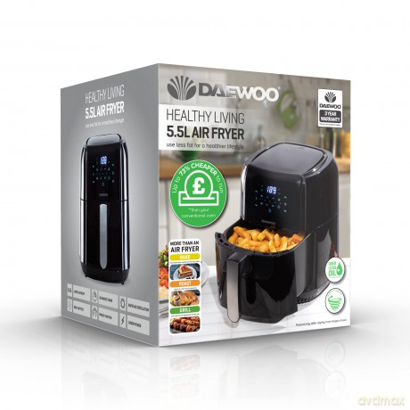 Daewoo 5.5 Litre Digital Air Fryer (Black) (UK Plug)