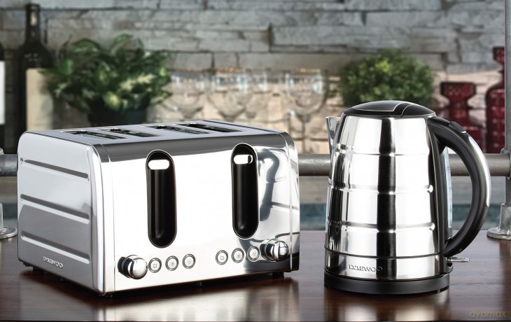 Daewoo Deauville Collection 2 Slice Toaster 860W (Stainless Steel) (UK Plug)
