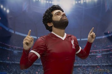 Footballs Finest - Liverpool (Mohamed Salah) 60 cm bardzo szczegółowa żywica, luksusowa figurka piłkarska do kolekcjonowania [FIGURKA]