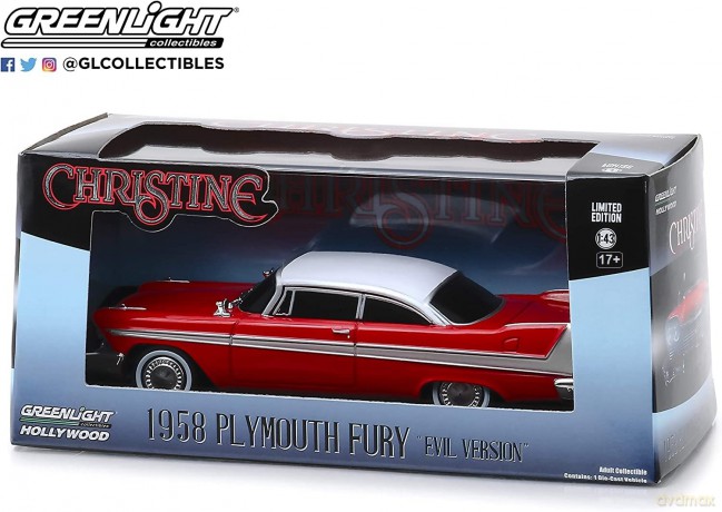 Greenlight Collectibles - 1/43 Christine 1958 Plymouth Fury Evil Version Blacked Out Windows