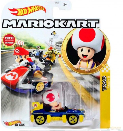 Hot Wheels - Mario Kart - Die Cast - Toad Standard Mario Kart