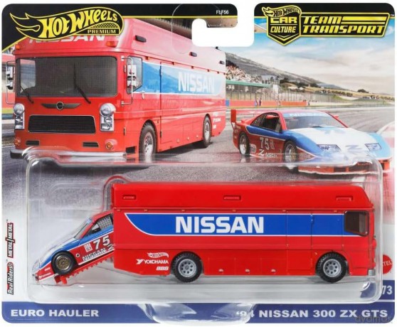 Hot Wheels - Premium Car Culture Team Transport - Euro Hauler (94 Nissan 300 ZX GTS)
