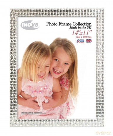 Inov8 British Made Picture/Photo Frame, 14x11 Inch, Mosaic Silver, Pack