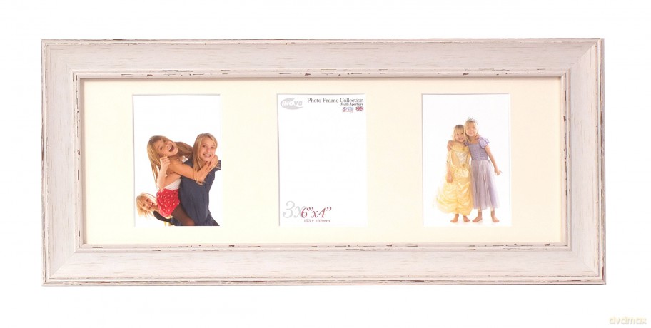Inov8 British Made Picture/Photo Frame, Triple Aperture with 3 Portrait 6x4-inch PK2