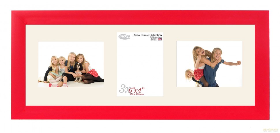 Inov8 British Made Picture/Photo Frame, Value Regal Red Triple App 6x4 x 2L