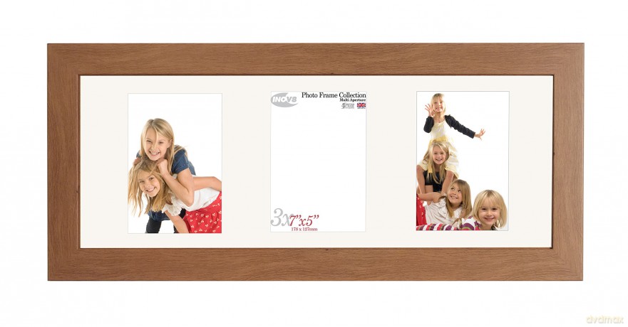 Inov8 British Made Traditional Photo Frame, Orchard Pippy Oak Triple App, 7x5 x3p 1PK