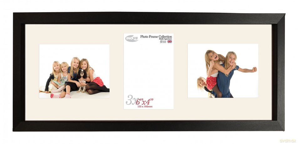 Inov8 British Made Traditional Photo, Box Frame Black Triple App, 6x4 x 2L/1P Inch 1PK
