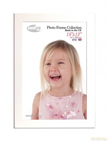 Inov8 British Made Traditional Picture/Photo Frame, Orchard Pure White, 18x12 Inch 2PK