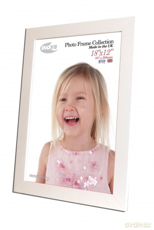 Inov8 British Made Traditional Picture/Photo Frame, Orchard Pure White, 18x12 Inch 2PK