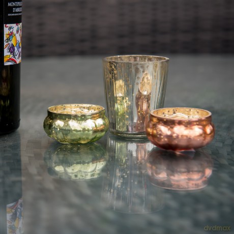 Insideretail Antique Pumpkin Votive, Glass, Copper, 5 x 5 cm, Set of 48