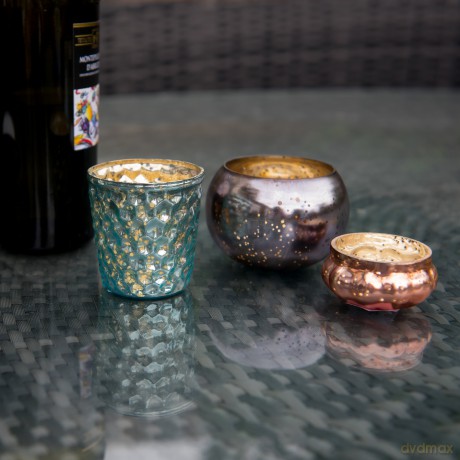 Insideretail Antique Pumpkin Votive, Glass, Copper, 5 x 5 cm, Set of 48