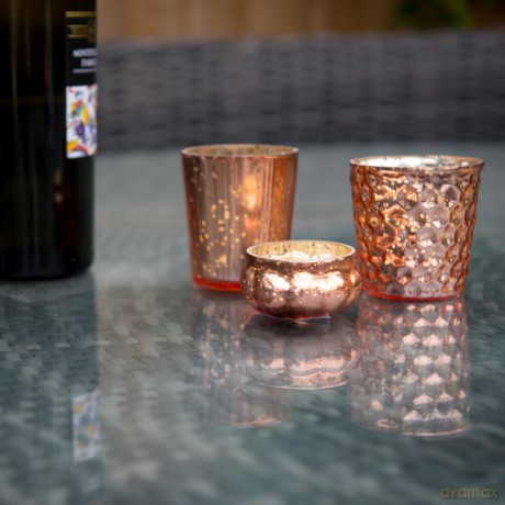 Insideretail Antique Pumpkin Votive, Glass, Copper, 5 x 5 cm, Set of 48