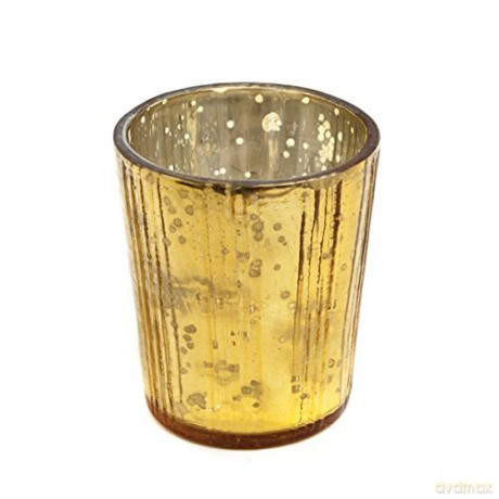 Insideretail Mercury Glass star Tea Light Holders with Distressed Foill Set 12 Antique Gold