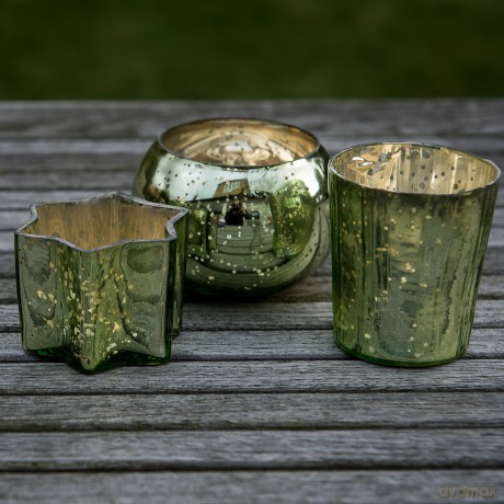 Insideretail Mercury Glass with Antique Finish Glass light Green 6x6 Set 12