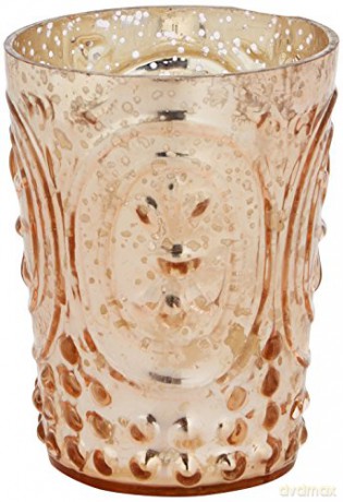 Insideretail Xmas Mercury Glass Tea Light Holder with Distressed Silver Copper Foil Set of 24