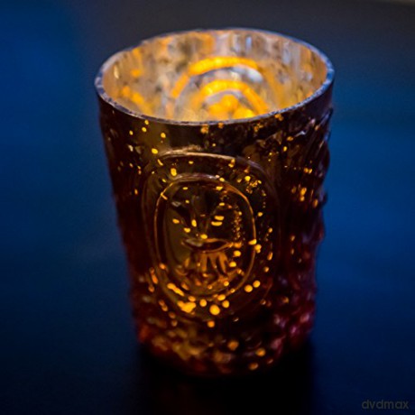 Insideretail Xmas Mercury Glass Tea Light Holder with Distressed Silver Copper Foil Set of 24