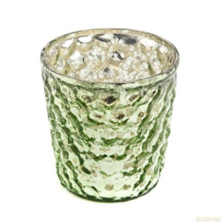 Insideretail Xmas Mercury Glass Tea Light Holders with Distressed Light Foil7x7x7 Set of 48