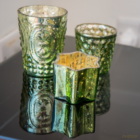 Insideretail Xmas Mercury Glass Tea Light Holders with Distressed Light Foil7x7x7 Set of 48
