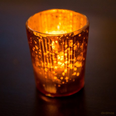 Insideretail Xmas Mercury Glass Tea Light Holders with Distressed Silver Foil Orange Set of 48