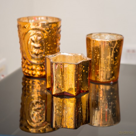 Insideretail Xmas Mercury Glass Tea Light Holders with Distressed Silver Foil Set of 48