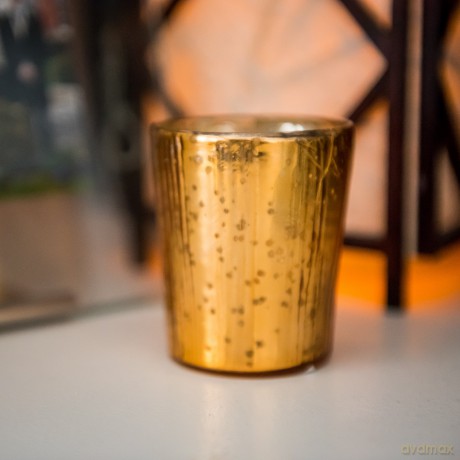 Insideretail Xmas Mercury Glass Tea Light Holders with Distressed Silver Foil Set of 48
