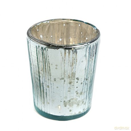 Insideretail-holder Lumini With Vertical Vintage Effect In Glass Color: Blue 7 Cm Pack Of 48