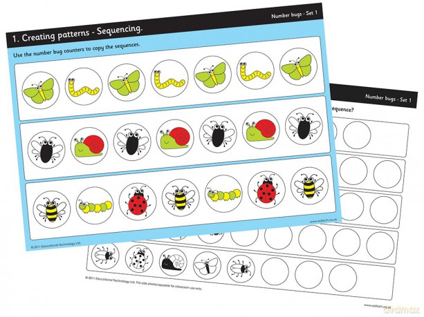 Inspirational Classrooms 3158460 Number Bug Counters Work Card