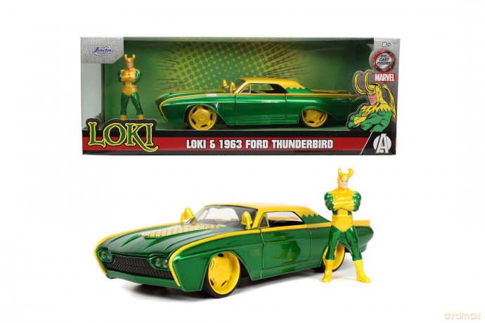 Jada - Marvel Loki 1963 Ford Thunderbird 1:24 with Figure Die-Cast