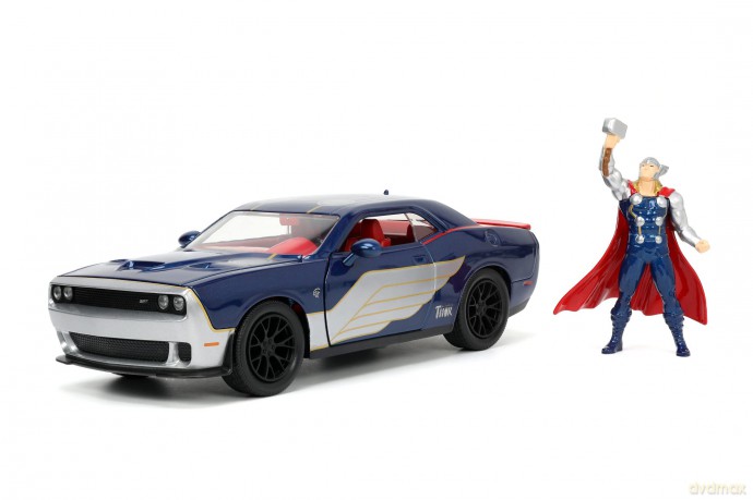 Jada - Marvel Thor Dodge Challenger 1:24 with Thor Figure Die-Cast
