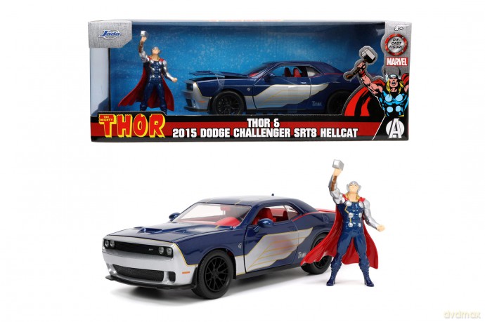 Jada - Marvel Thor Dodge Challenger 1:24 with Thor Figure Die-Cast
