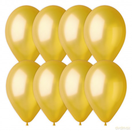 Karaloon 10011 8 Balloons, Diameter-25 cm, Gold