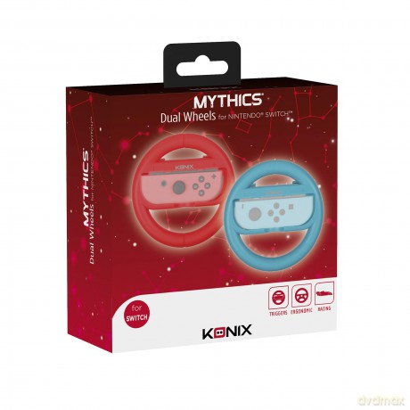 Konix Mythics Dual Steering Wheels JoyCon Holder (Red/Blue) [GRA SWITCH]