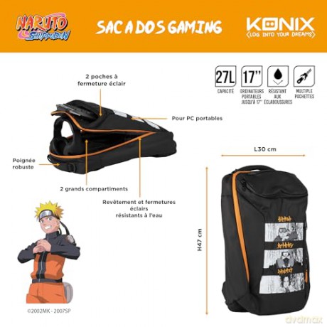 Konix Naruto 17 Gaming BackPack (Black)