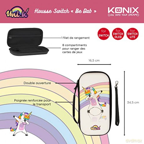 Konix Switch Protective Carry Bag (Unicorn Dab) [GRA SWITCH]