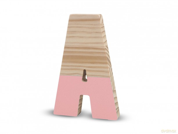 La Lluna La Lluna0211000-A A Semi-Lacquered Pine Letter (Pink)