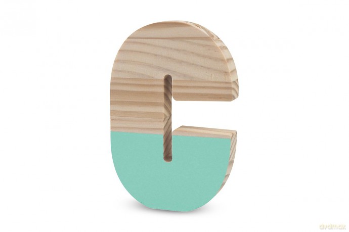 La Lluna0209000-C C Semi-Lacquered Pine Letter (Green)